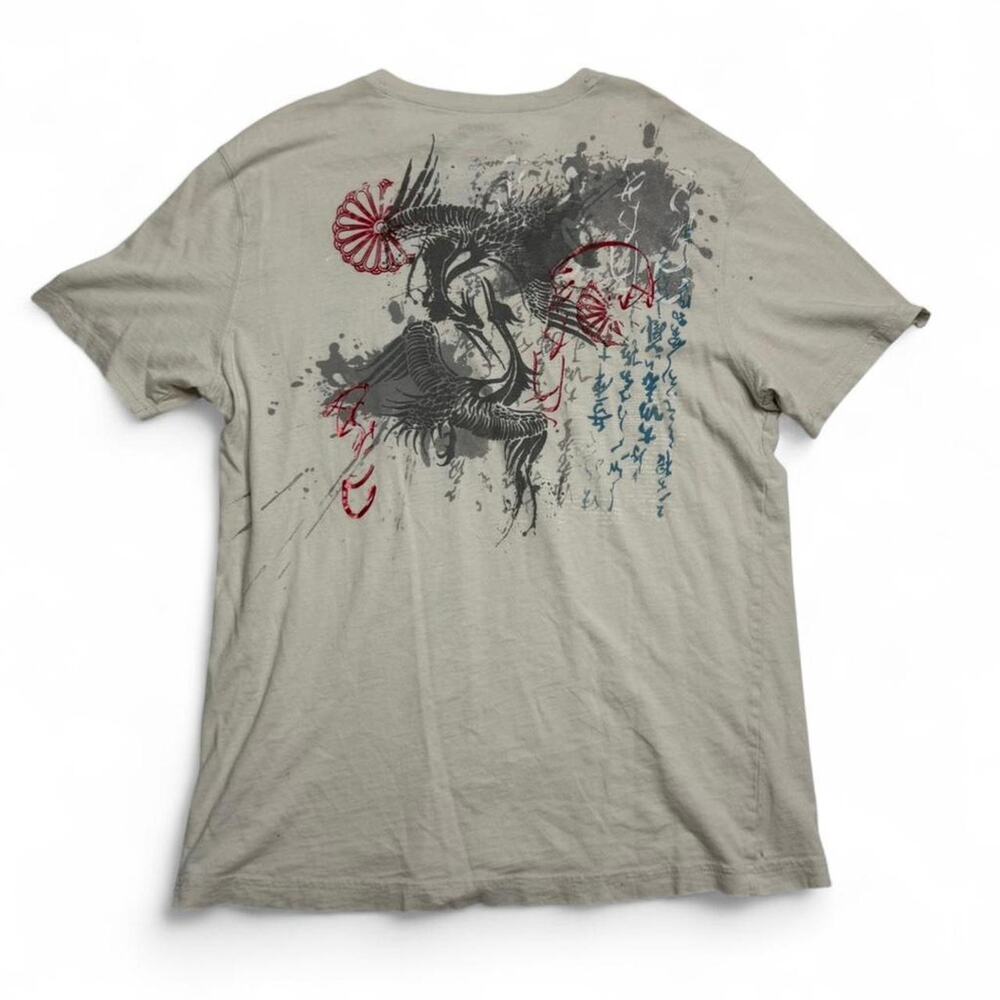 Express Y2K Retro Grunge Graphic V Neck 100% Cotton 2000s T Shirt Shirt Size M - Picture 7 of 7